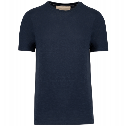 navy blue Camiseta Slub ecorresponsable cuello redondo y manga corta