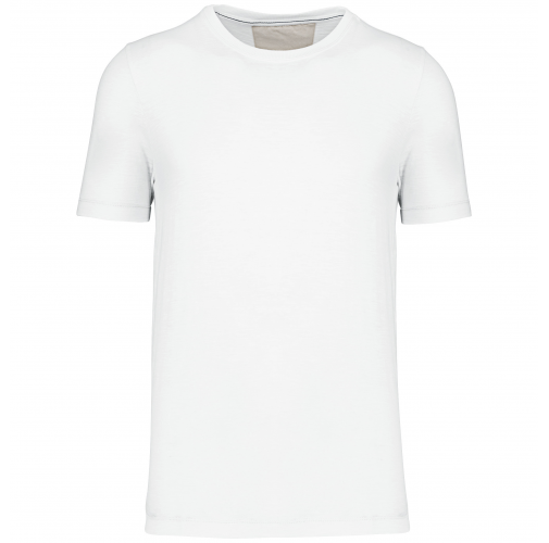 white Camiseta Slub ecorresponsable cuello redondo y manga corta