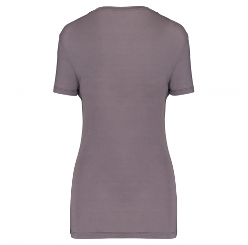 metal grey Camiseta lyocell Tencel™ cuello de pico manga corta