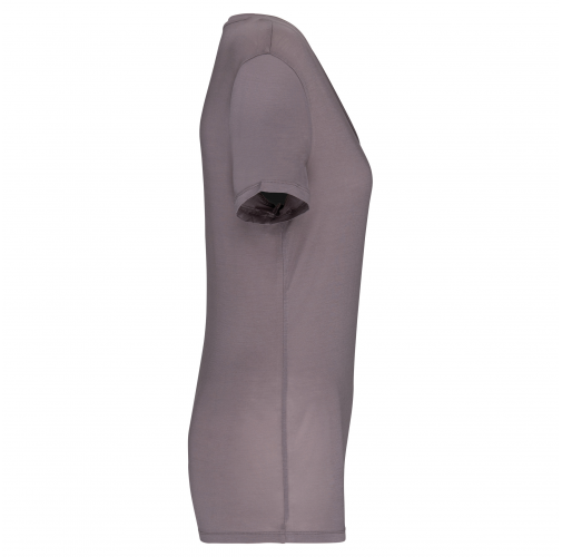 metal grey Camiseta lyocell Tencel™ cuello de pico manga corta