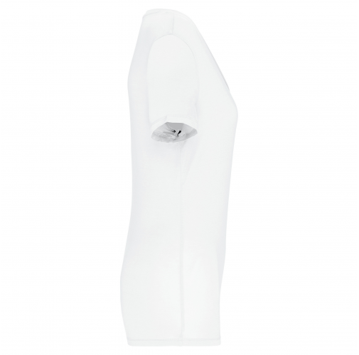 white Camiseta lyocell Tencel™ cuello de pico manga corta