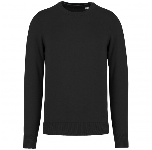 black Jersey cuello redondo hombre