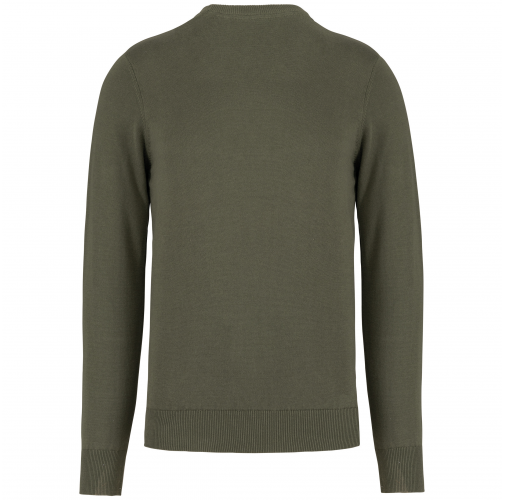 organic khaki Jersey cuello redondo hombre