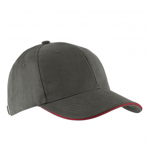 slate grey / red ORLANDO - Gorra 6 paneles