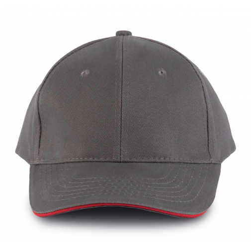 slate grey / red ORLANDO - Gorra 6 paneles