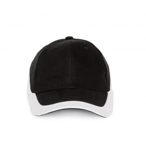 black / white Racing - Gorra bicolor 6 paneles