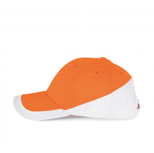 orange / white Racing - Gorra bicolor 6 paneles