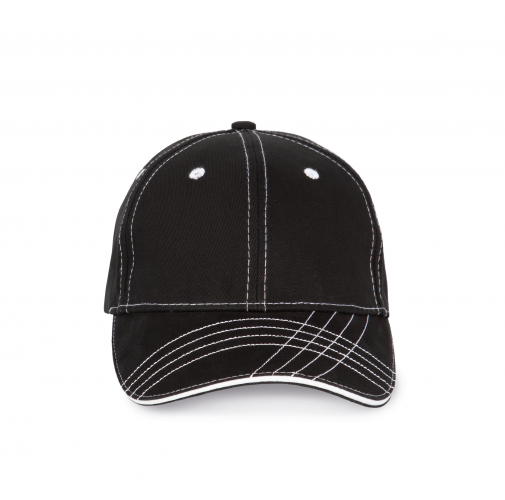 black / white Gorra fashion - 6 paneles