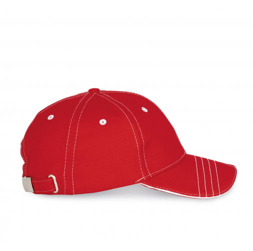 red / white Gorra fashion - 6 paneles