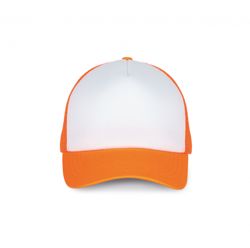 white / fluorescent orange Gorra trucker - 5 paneles