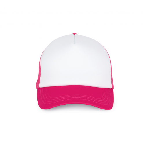 white / fuchsia Gorra trucker - 5 paneles