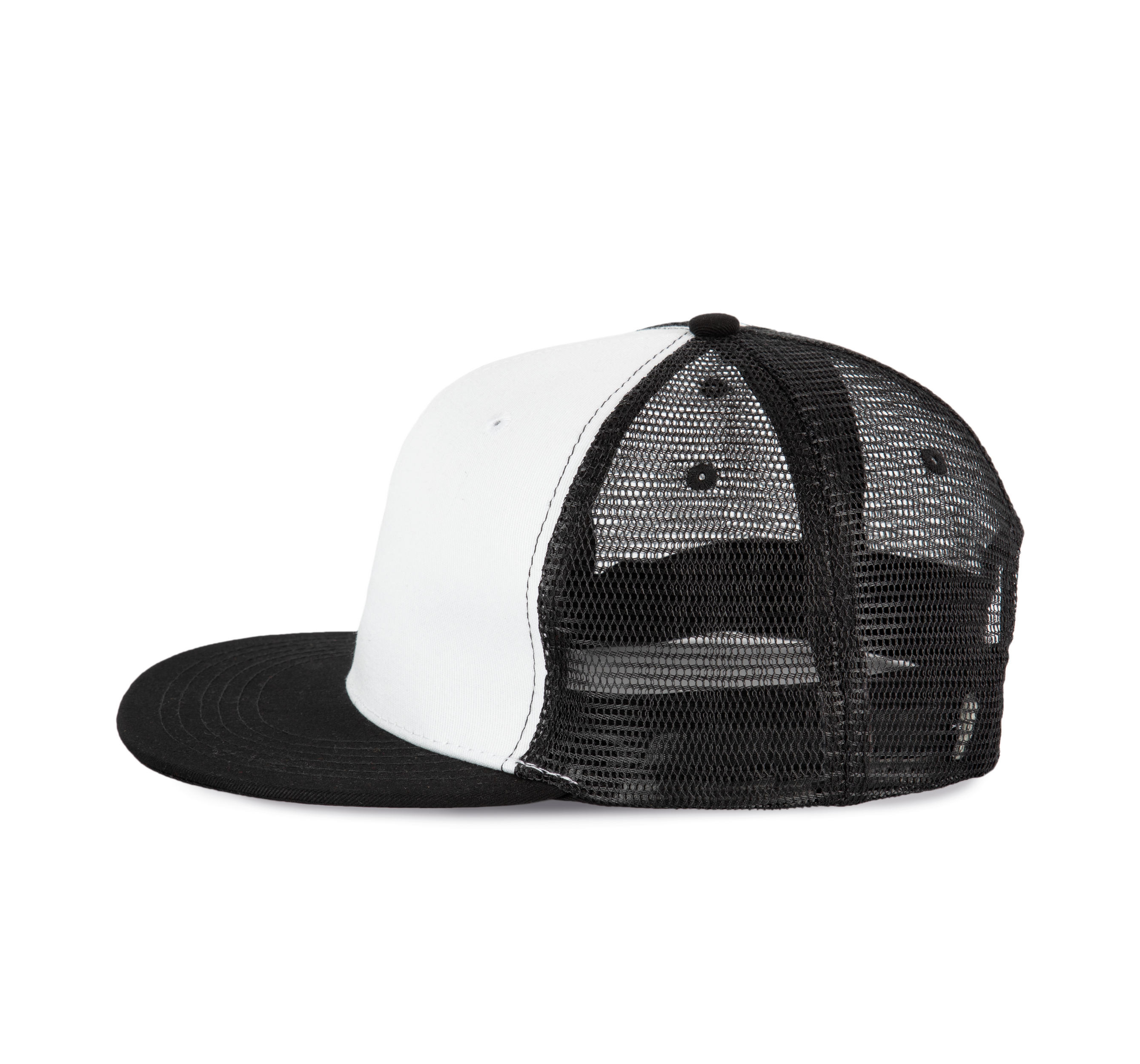 Gorra trucker - 6 paneles visera plana