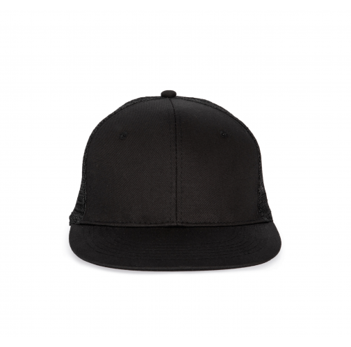 black Gorra trucker - 6 paneles visera plana