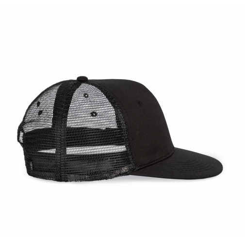 black Gorra trucker - 6 paneles visera plana