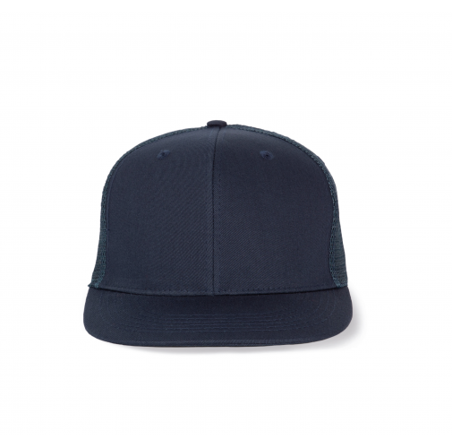 navy Gorra trucker - 6 paneles visera plana