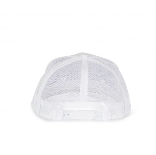 white Gorra trucker - 6 paneles visera plana