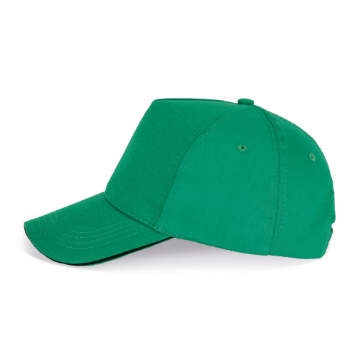 kelly green / black Gorra con sandwich contrastado - 5 paneles