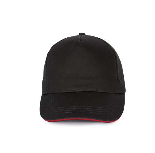 black / red Gorra con sandwich contrastado - 5 paneles