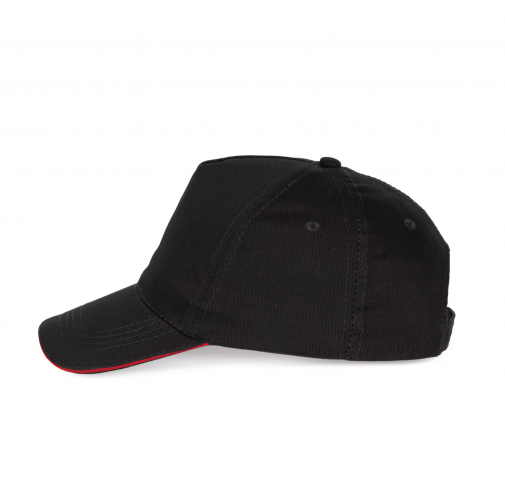 black / red Gorra con sandwich contrastado - 5 paneles