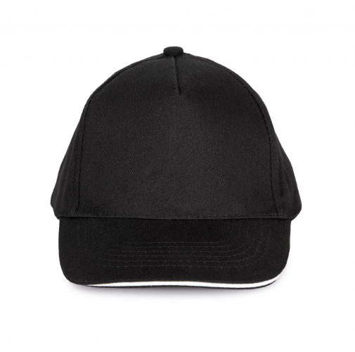 black / white Gorra para niño con sándwich contrastado - 5 paneles