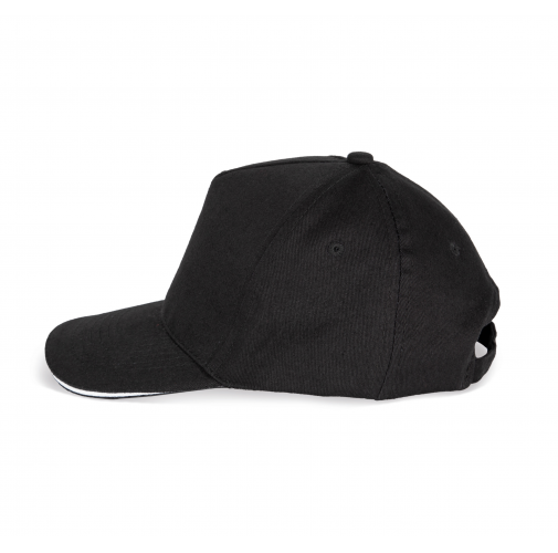 black / white Gorra para niño con sándwich contrastado - 5 paneles