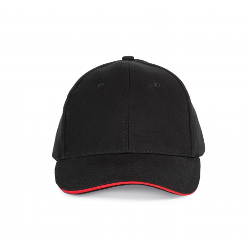 black / red Gorra con sándwich contrastado - 6 paneles