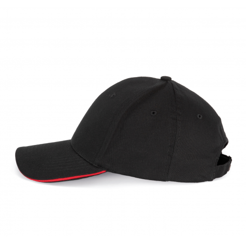 black / red Gorra con sándwich contrastado - 6 paneles