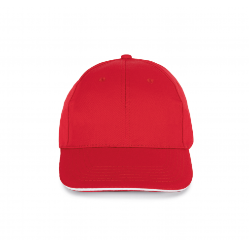 red / white Gorra con sándwich contrastado - 6 paneles