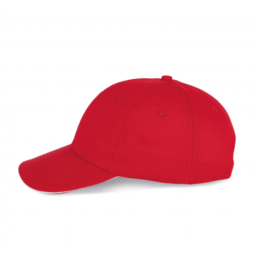 red / white Gorra con sándwich contrastado - 6 paneles
