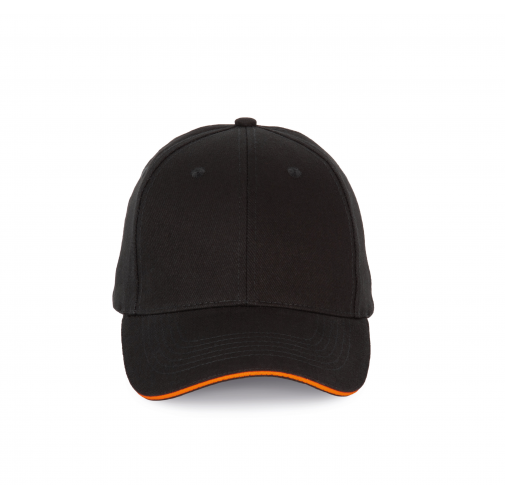black / orange Gorra con sándwich contrastado - 6 paneles