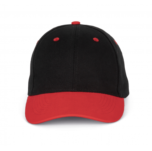 black / red Gorra - 6 paneles