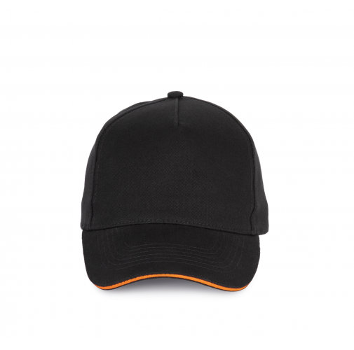 black / orange Gorra - 5 paneles