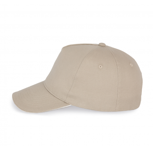 beige / white Gorra - 5 paneles