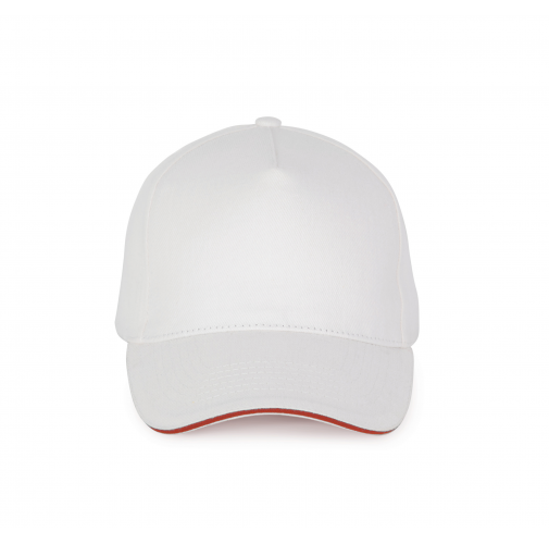 white / red Gorra - 5 paneles
