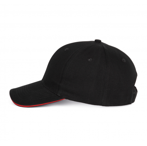 black / red Gorra béisbol con sándwich - 6 paneles