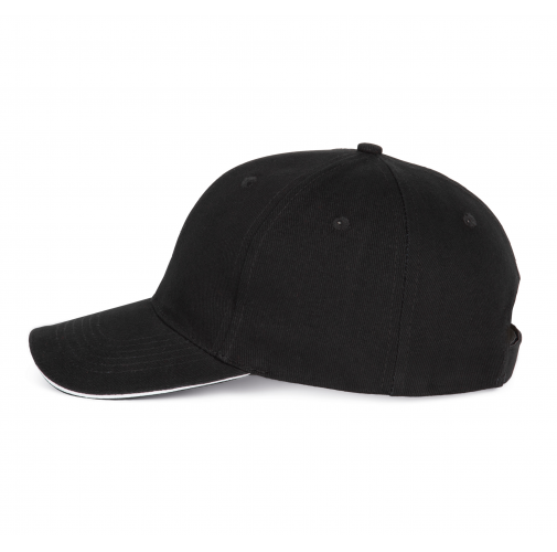 black / white Gorra béisbol con sándwich - 6 paneles
