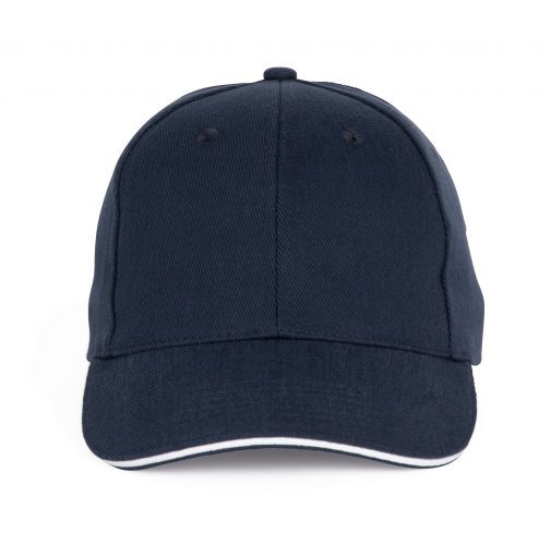 navy / white Gorra béisbol con sándwich - 6 paneles