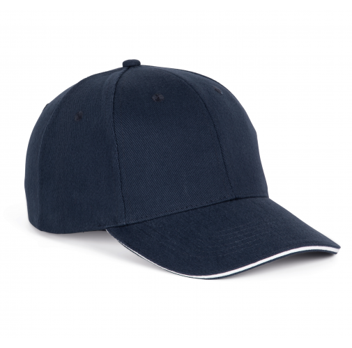 navy / white Gorra béisbol con sándwich - 6 paneles
