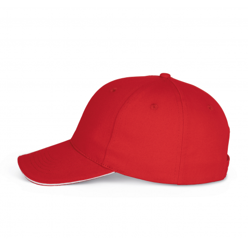 red / white Gorra béisbol con sándwich - 6 paneles