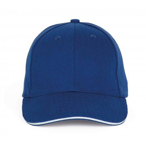 royal blue / white Gorra béisbol con sándwich - 6 paneles