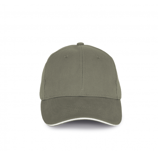 almond green / ivory Gorra algodón orgánico con sándwich contrastado - 6 paneles