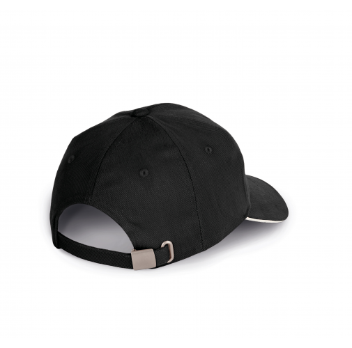 black / white Gorra algodón orgánico con sándwich contrastado - 6 paneles