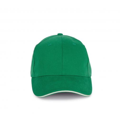 green field / ivory Gorra algodón orgánico con sándwich contrastado - 6 paneles