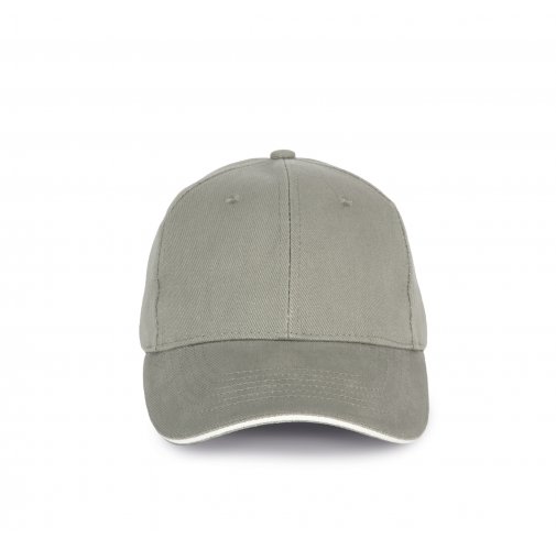 metal grey / white Gorra algodón orgánico con sándwich contrastado - 6 paneles