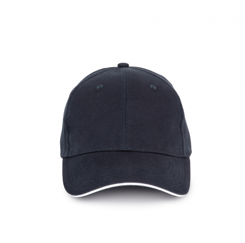navy / white Gorra algodón orgánico con sándwich contrastado - 6 paneles