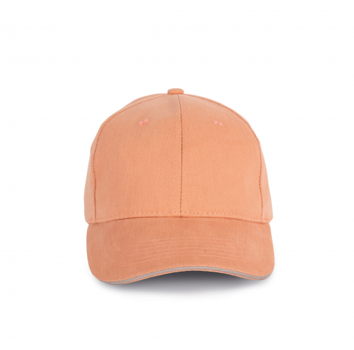 peach / metal grey Gorra algodón orgánico con sándwich contrastado - 6 paneles