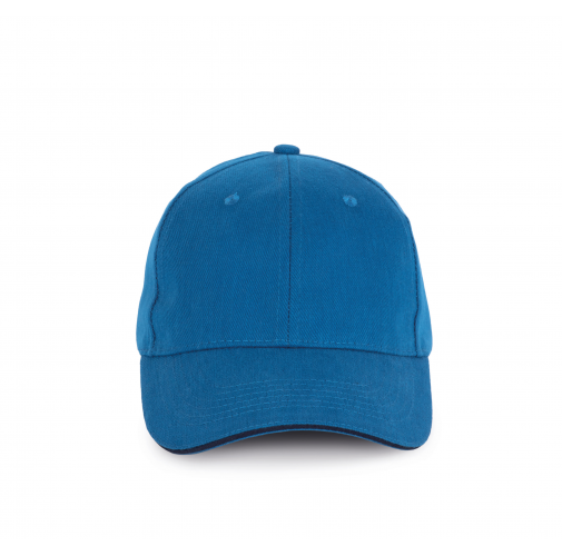 sea blue / navy Gorra algodón orgánico con sándwich contrastado - 6 paneles