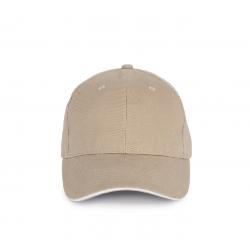 wet sand / white Gorra algodón orgánico con sándwich contrastado - 6 paneles
