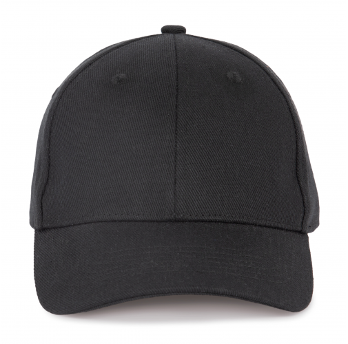 black Gorra de algodón y poliéster reciclado K-loop tracking- 6 paneles