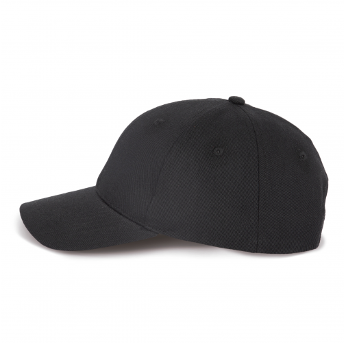 black Gorra de algodón y poliéster reciclado K-loop tracking- 6 paneles